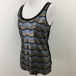 Express | Chevron Sequin Tank Top